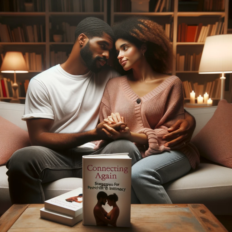 DALL·E 2023-10-18 10.35.07 - Photo of a diverse couple sitting close together on a comfortable couch, holding hands and gazing into each other's eyes. In the background, there's a