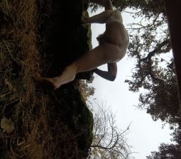 Longpig Climbs Rocks in Hunting Area.