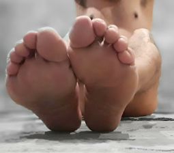 Barefoot male feet