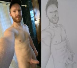 Nude drawing of Luke Jordan