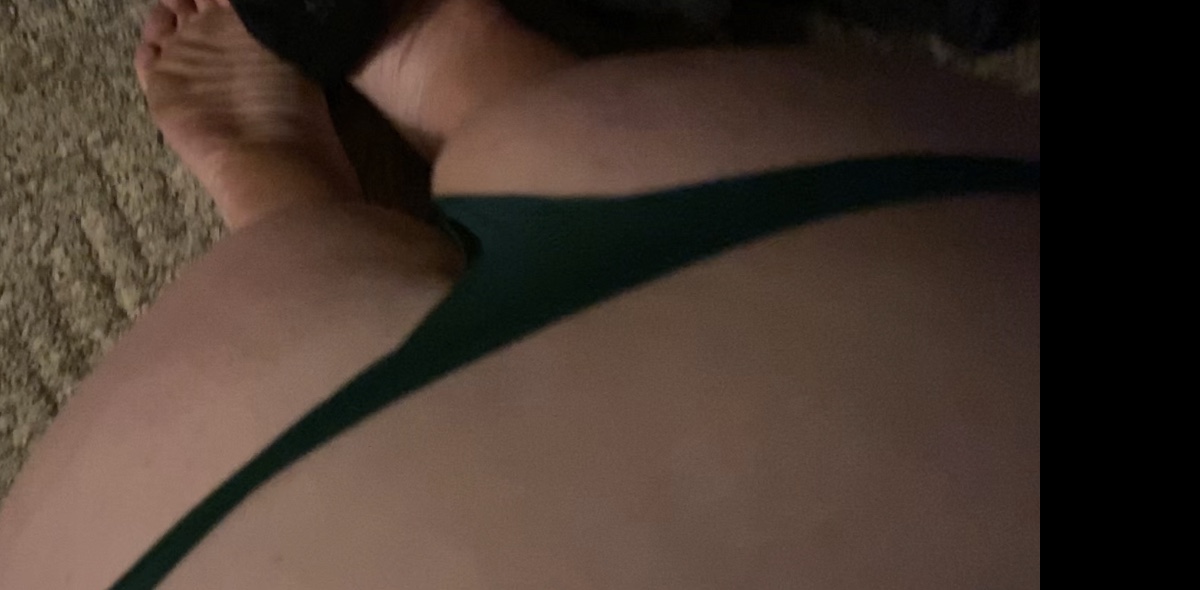 Green sexy thong ass