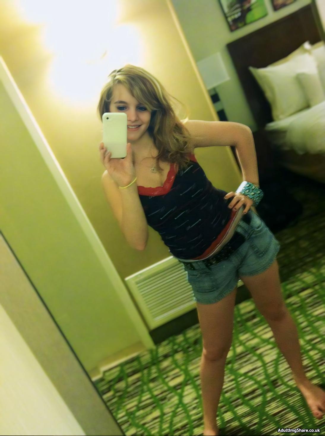 Cute Teen Mirror Selfie (Enhanced)