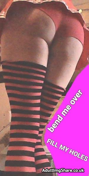 Pink striped thigh highs