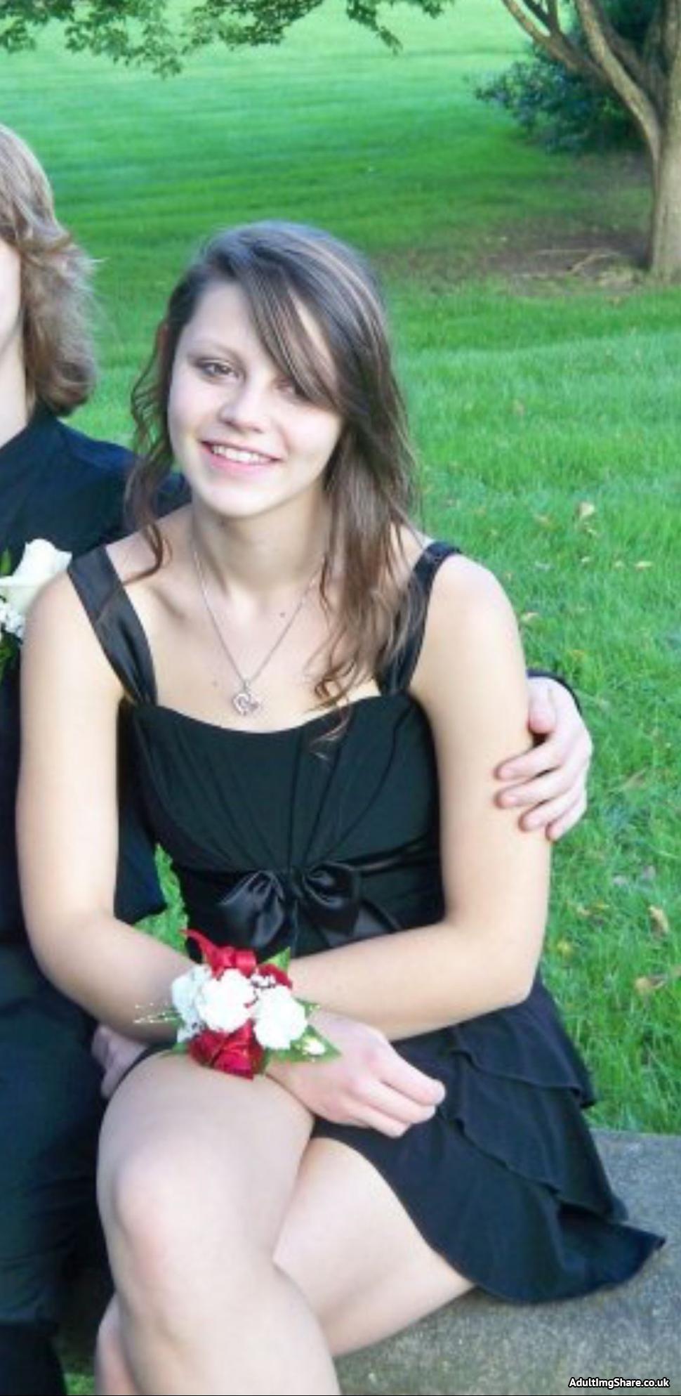 Cute 18 Year Old Teen In a Black Dress