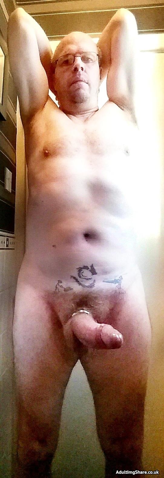 Adrian fully naked showing erect cock 